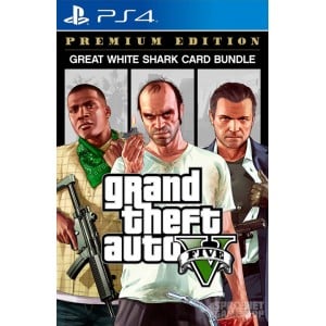 Grand Theft Auto V GTA 5: Premium Edition & Great White Shark Card Bundle PS4
